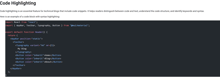 Code Highlighting